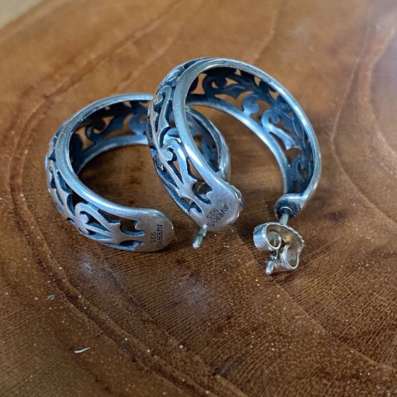 RETIRED James Avery Adoree Hoop Earrings, Sterling Silver - Picture 2 of 3